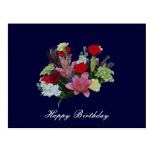 Floral Bouquet happy birthday Post Cards