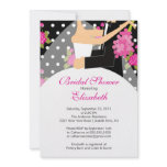 Floral Bride Bridal Shower Invitation Pink