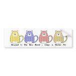 Floral Calico Kitty Rescue Bumper Sticker bumper stickers