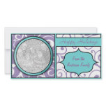Floral Christmas Happy Holiday Elegant Blue Purple photo cards