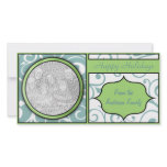 Floral Christmas Happy Holidays Elegant teal green photo cards
