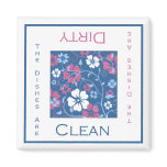 Floral Clean or Dirty Dishwasher Magnet