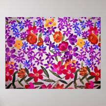 Floral cloth material posters