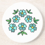 Floral coaster blue flowers design