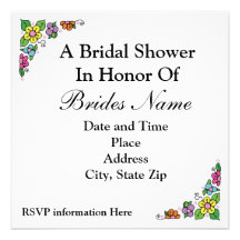 Floral Corner Bridal Shower Invitation