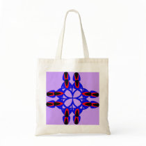 Floral Cross Blue Abstract Budget Tote Bag