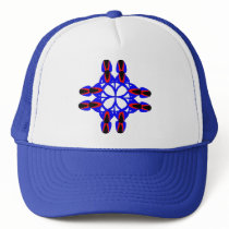 Floral Cross Blue Abstract Hat