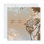 Floral cupid vintage antique wedding invitations