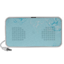 Floral design on bluish background speakers