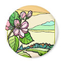 Floral Design Stained Glass #0033 magnets