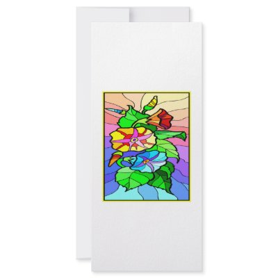 Floral Design Stained Glass #0044 Personalized Rack Card by Mustang_Lady