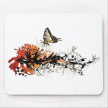 floral design with butterfly mousepads
