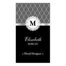 Floral Designer - Elegant Black Lace Pattern Business Cards