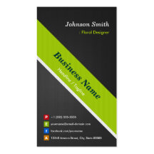 Floral Designer - Premium Black and Green Business Card Templates