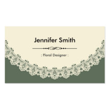 Floral Designer - Retro Chic Lace Business Cards