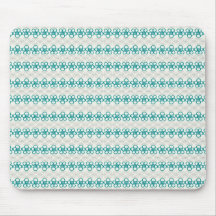 Floral Doodles in Turquoise and Gray Pattern Mouse Pad