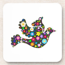 Floral Dove of flowers Coaster