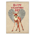 Floral Fawn Valentines Card