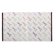 Floral girly scissors colorful hair stylist flower iPad folio case