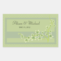 Floral green -Wedding Seal Rectangular Sticker