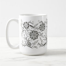 Floral Growth, Abstract Coffee Mug