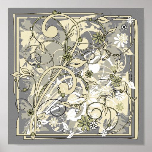 floral grunge posters
