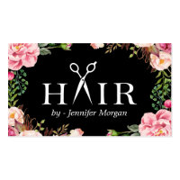Floral Hair Stylist Logo Beauty Salon Appointment Business Card