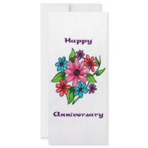 Floral Happy Anniversary Rack Card Design