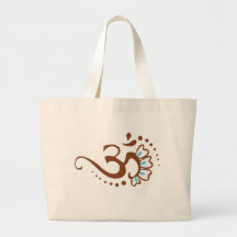 Floral Henna Om Canvas Bags