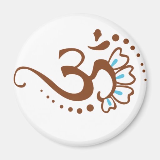 Floral Henna Om Refrigerator Magnets