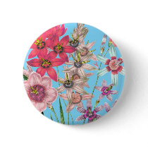 Floral Illustration Drawing Vintage Printed Art Buttons