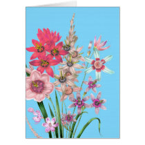 Floral Illustration Drawing Vintage Printed Art Cards