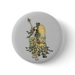 Floral Knight on Horse With Lance and Shield Pinback Button