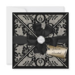 Floral Lace Invite with Diamond Bow