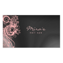 Floral Landscaping Business Card Grey Pink