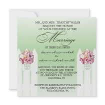 Floral Mason Jar Marriage Invitation