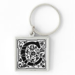 Floral Monogram 'C' - Keychain