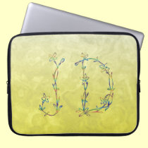 FLORAL MONOGRAM JD laptop sleeves