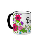 Floral Motif Ukrainian Folk Art Coffee Mug