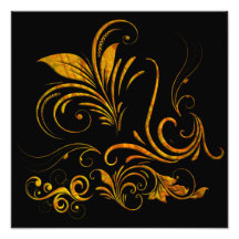 Floral Ornament in Gold Photograph