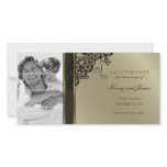 Floral Paisley Black Save The Date Photo Card photo cards