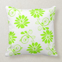 Floral Parsley Swirl Lime American MoJo Pillows