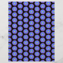 Floral Pattern. Blue, Pink and Black. Full Colour Flyer