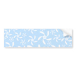 Floral Pattern in Light Blue and White. Bumper Sticker