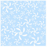 Floral Pattern in Light Blue and White. Cut Out