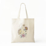 Floral Peacock Tote Bag