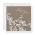 Floral Peacock White Save The Date Announcement invitations