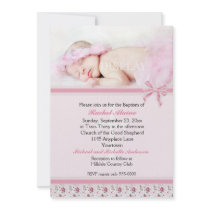 Floral Photo Baptism Invitation