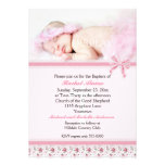 Floral Photo Baptism Invitation