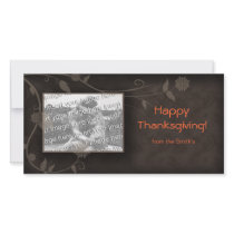 Floral Photo Card Template Brown Thanksgiving